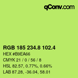 カラーコード: RGB 185 234.8 102.4 | qconv.com