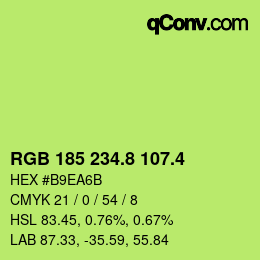 カラーコード: RGB 185 234.8 107.4 | qconv.com