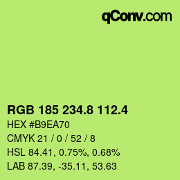 カラーコード: RGB 185 234.8 112.4 | qconv.com