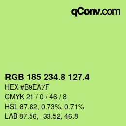 カラーコード: RGB 185 234.8 127.4 | qconv.com
