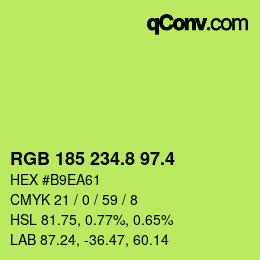 カラーコード: RGB 185 234.8 97.4 | qconv.com