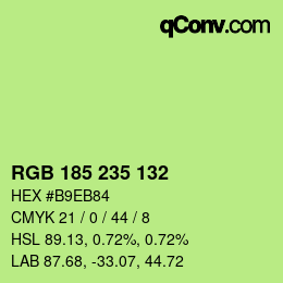 Farbcode: RGB 185 235 132 | qconv.com