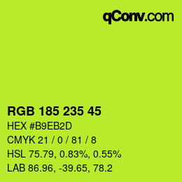 Color code: RGB 185 235 45 | qconv.com