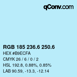 カラーコード: RGB 185 236.6 250.6 | qconv.com