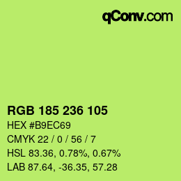 Color code: RGB 185 236 105 | qconv.com