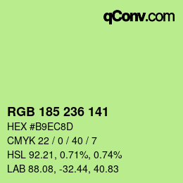 Color code: RGB 185 236 141 | qconv.com