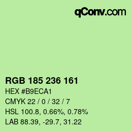 カラーコード: RGB 185 236 161 | qconv.com