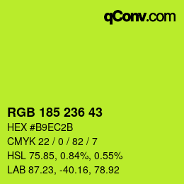 Color code: RGB 185 236 43 | qconv.com