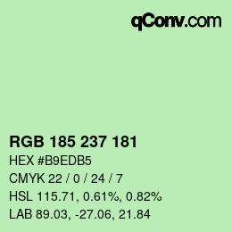カラーコード: RGB 185 237 181 | qconv.com
