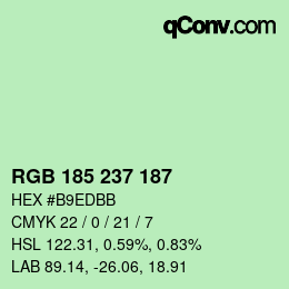 Color code: RGB 185 237 187 | qconv.com