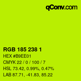 Color code: RGB 185 238 1 | qconv.com
