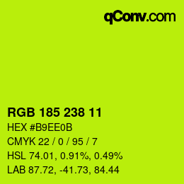 Color code: RGB 185 238 11 | qconv.com