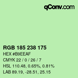 カラーコード: RGB 185 238 175 | qconv.com