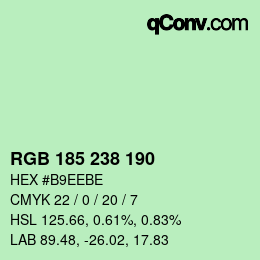 Color code: RGB 185 238 190 | qconv.com