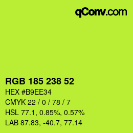 颜色代码: RGB 185 238 52 | qconv.com