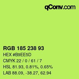 Color code: RGB 185 238 93 | qconv.com