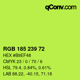 Color code: RGB 185 239 72 | qconv.com