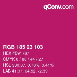 カラーコード: RGB 185 23 103 | qconv.com