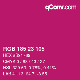 Color code: RGB 185 23 105 | qconv.com