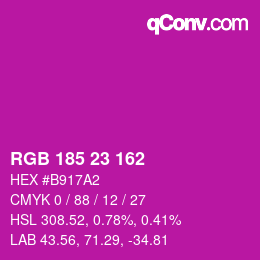 カラーコード: RGB 185 23 162 | qconv.com