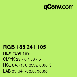 Código de color: RGB 185 241 105 | qconv.com