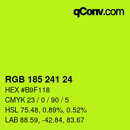 カラーコード: RGB 185 241 24 | qconv.com