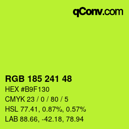 Color code: RGB 185 241 48 | qconv.com