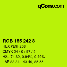 カラーコード: RGB 185 242 8 | qconv.com