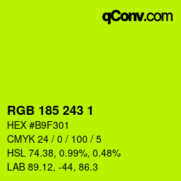 Color code: RGB 185 243 1 | qconv.com