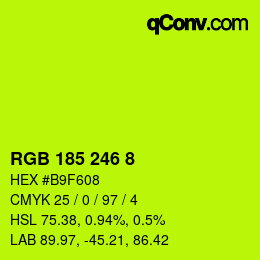 カラーコード: RGB 185 246 8 | qconv.com