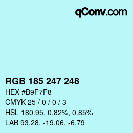 Color code: RGB 185 247 248 | qconv.com