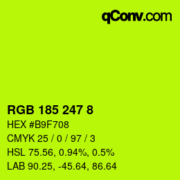 颜色代码: RGB 185 247 8 | qconv.com