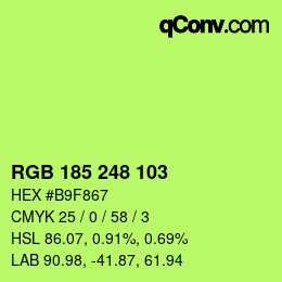 Farbcode: RGB 185 248 103 | qconv.com
