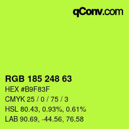 カラーコード: RGB 185 248 63 | qconv.com