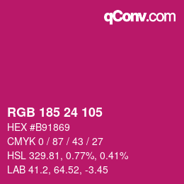 カラーコード: RGB 185 24 105 | qconv.com