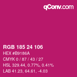 Color code: RGB 185 24 106 | qconv.com