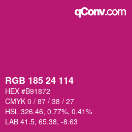 Color code: RGB 185 24 114 | qconv.com