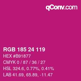 カラーコード: RGB 185 24 119 | qconv.com