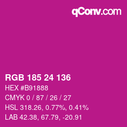 Color code: RGB 185 24 136 | qconv.com