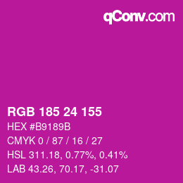 Color code: RGB 185 24 155 | qconv.com