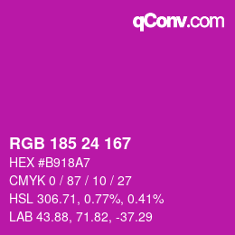 カラーコード: RGB 185 24 167 | qconv.com