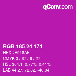 Color code: RGB 185 24 174 | qconv.com