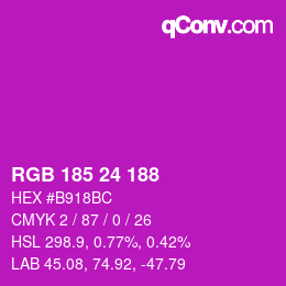 Color code: RGB 185 24 188 | qconv.com