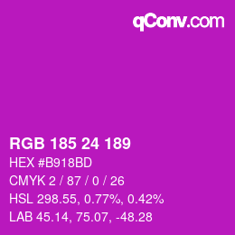 カラーコード: RGB 185 24 189 | qconv.com