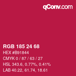 カラーコード: RGB 185 24 68 | qconv.com