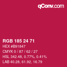 Color code: RGB 185 24 71 | qconv.com