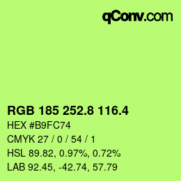 カラーコード: RGB 185 252.8 116.4 | qconv.com