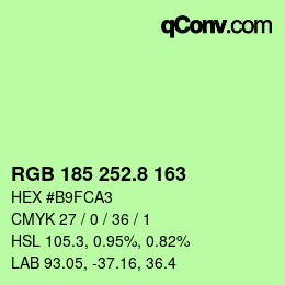 カラーコード: RGB 185 252.8 163 | qconv.com