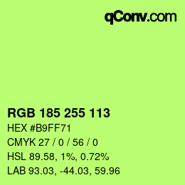 Color code: RGB 185 255 113 | qconv.com