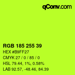 Color code: RGB 185 255 39 | qconv.com